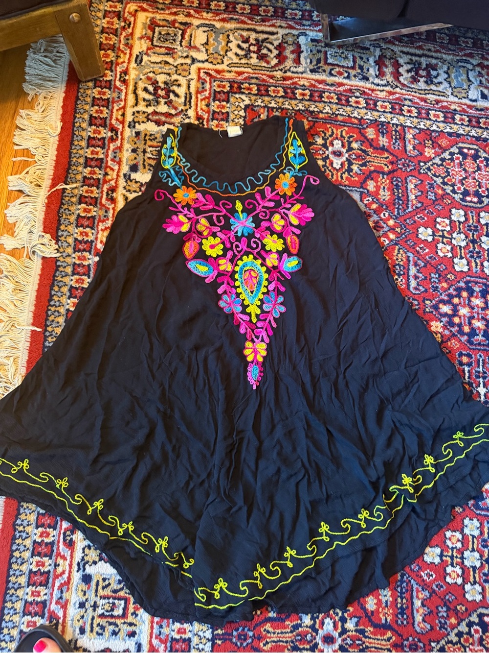 Vintage embroidered cover up dress free size